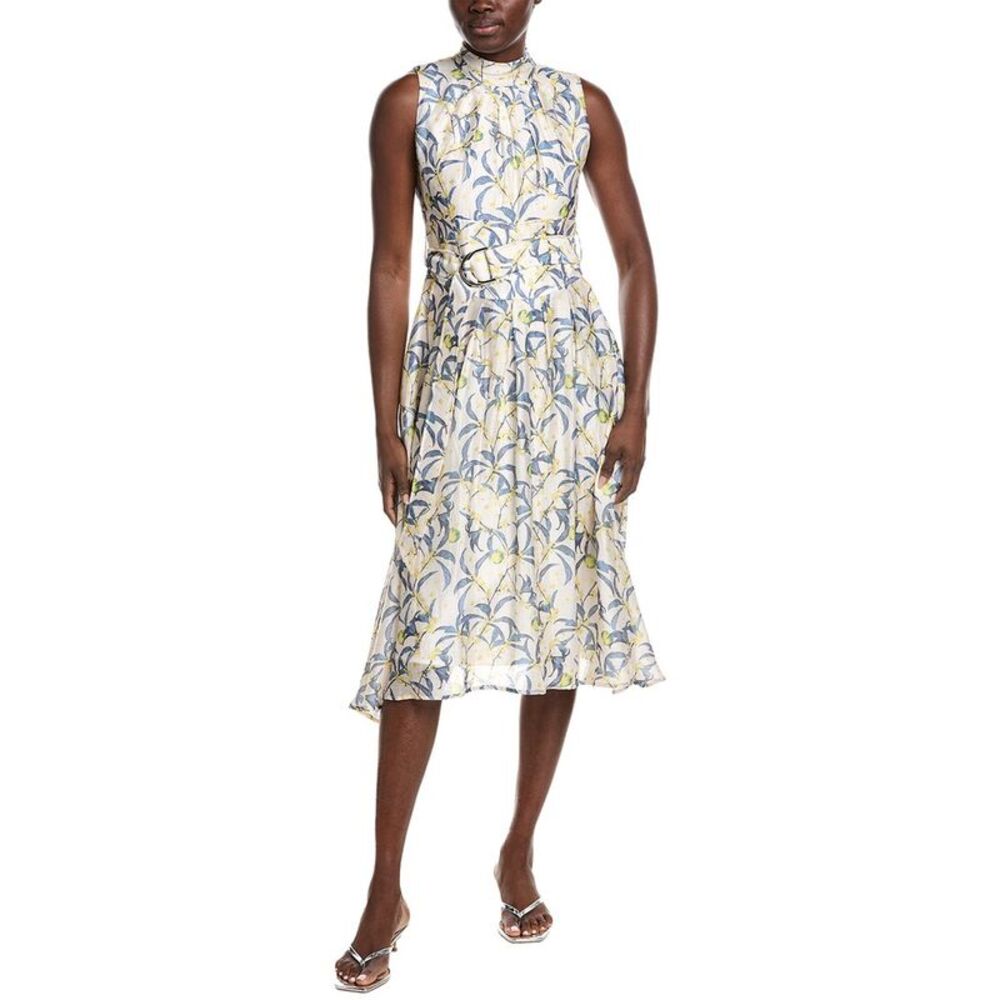 Gracia Womens  Printed Sleeveless Waist Band Dress, Blue